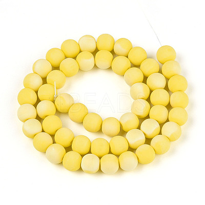 Frosted Opaque Glass Beads Strands LS-GLAA-T032-P8mm-MBB16-1