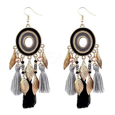 Alloy Oval Chandelier Earrings FS-WGD7741-03-1