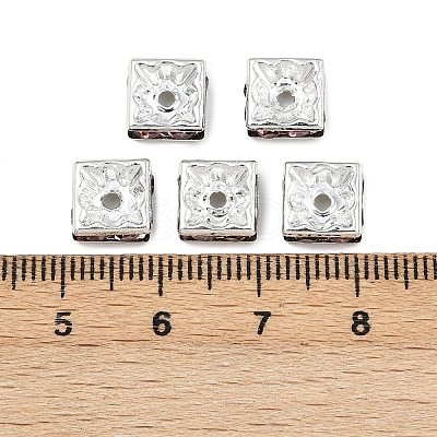 Brass Rhinestone Spacer Beads RSB074NF-17S-1