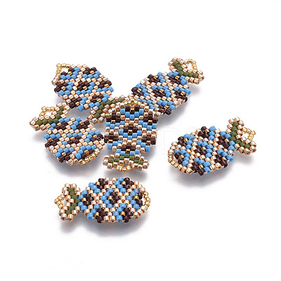 MIYUKI & TOHO Handmade Japanese Seed Beads Pendants SEED-A027-B02-1