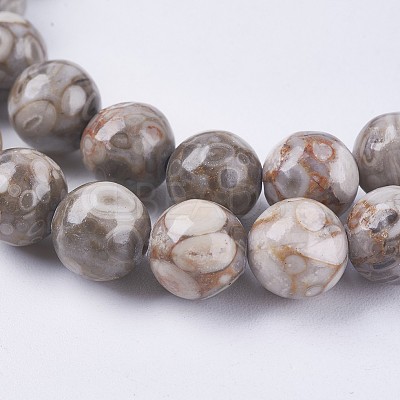 Natural Maifanite/Maifan Stone Beads Strands X-G-I187-8mm-01-1