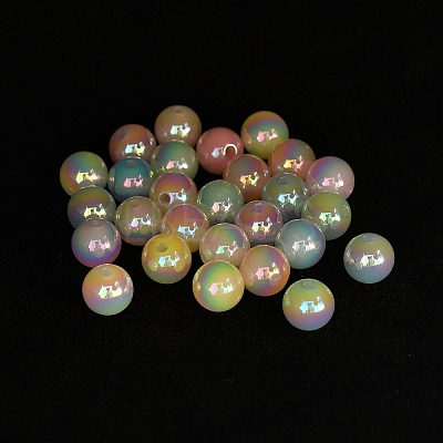 Opaque UV Plating Acrylic Beads PACR-D288-24-1