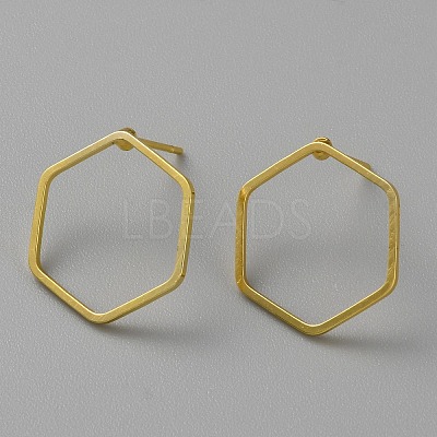 Golden Brass Hollow Geometry Stud Earrings EJEW-WH0012-127C-1