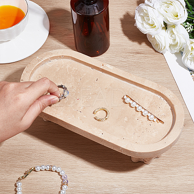 Natural Marble Jewely Display Tray AJEW-WH0709-086A-1
