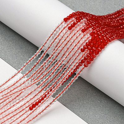 Transparent Gradient Color Glass Beads Strands GLAA-H021-01A-37-1