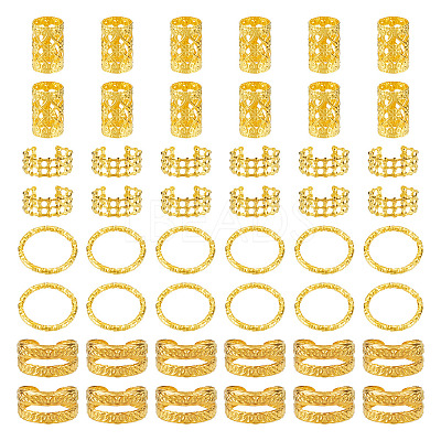 120Pcs 4 Styles Iron Dreadlocks Beads Hair Decoration FIND-TA0005-09G-1