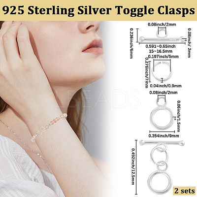 925 Sterling Silver Toggle Clasps STER-BBC0008-56-1