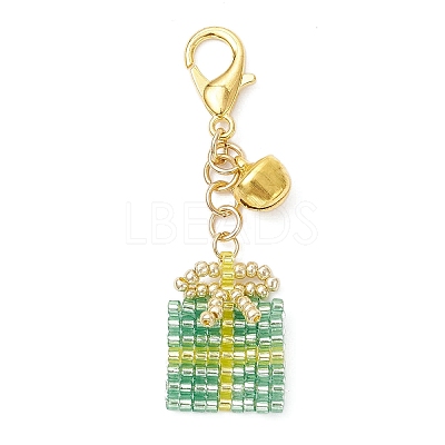 Christmas Gift Handmade Glass Seed Beads Pendant Decoraitons HJEW-MZ00350-02-1