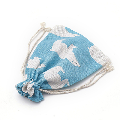 Polycotton(Polyester Cotton) Packing Pouches Drawstring Bags ABAG-S003-01A-1