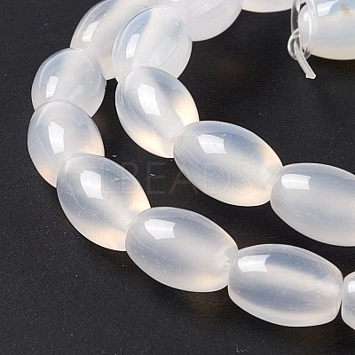 Natural White Agate Beads Strands G-C247-01A-1