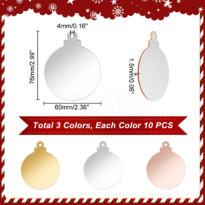 Mirror Acrylic Big Pendants OACR-GA0001-18-1