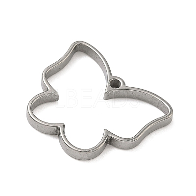 Butterfly 304 Stainless Steel Open Back Bezel Pendants STAS-K279-03B-P-1
