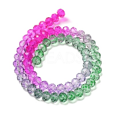 Transparent Painted Glass Beads Strands DGLA-A034-T8mm-A06-1
