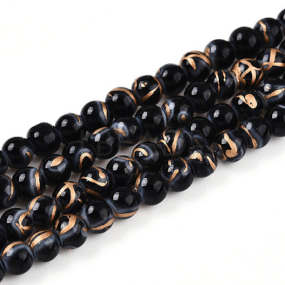 Baking Paint Glass Beads Strands DGLA-N010-6mm-M-1