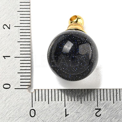 Synthetic Blue Goldstone Perfume Bottle Pendants G-K338-22G-10-1