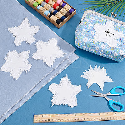 6Bags Polyester Blank Embroidery Sew on Cloth Patches PATC-PH0001-86A-1