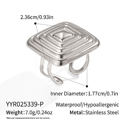 Women's 304 Stainless Steel Cuff Rings VM3075-4-1