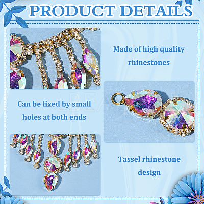 1Pc Flower Brass Rhinestone Ornament Accessories OHAR-FG0001-04C-1