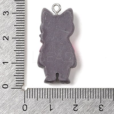 Opaque Resin Cat Pendants RESI-S399-07A-1