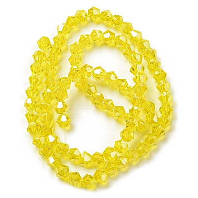 Transparent Electroplate Glass Beads Strands GLAA-F029-4mm-C21-1