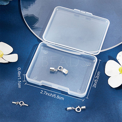 4 Sets 4 Size 925 Sterling Silver Spring Ring Clasps STER-BBC0001-44-1
