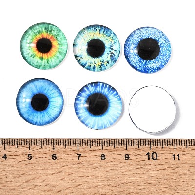 Printed Transparent Glass Cabochons GL-CBAA22A-16-1