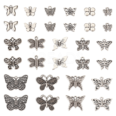 90Pcs 15 Style Tibetan Style Alloy Pendants FIND-TA0003-54-1