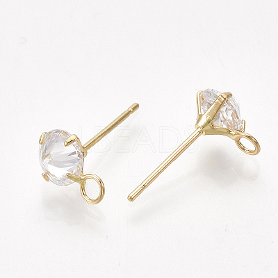 Brass Stud Earring Findings X-KK-T035-123G-1