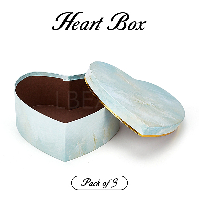 Marble Texture Pattern Paper Cardboard Jewelry Boxes CON-BC0006-17D-1