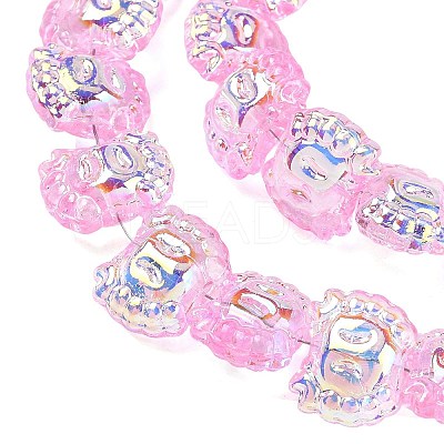 Electroplate Baking Paint Transparent Glass Beads Strands GL-CBA17FF-01H-1