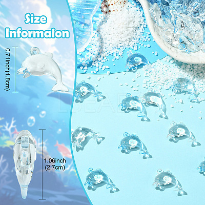 50Pcs 2 Colors Transparent Acrylic Pendants MACR-YW0004-33-1