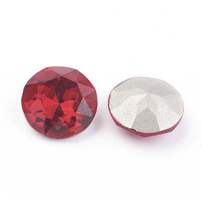 Pointed Back & Back Plated Glass Rhinestone Cabochons RGLA-J012-10mm-227-1