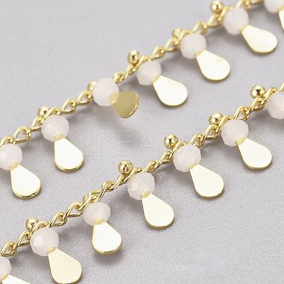 3.28 Feet Handmade Glass Beaded Chains X-CHC-E020-01C-1