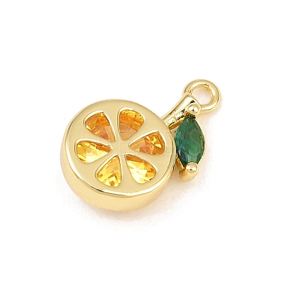 Brass Pave Colorful Cubic Zirconia Pendants CU-CBAFB7D-03A-G-1