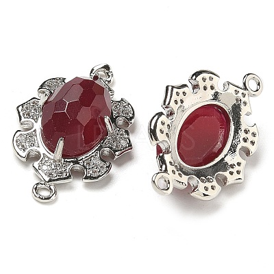 Natural Mixed stone Faceted Oval Connector Charms G-G181-06P-1