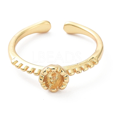 Rack Plating Brass Cuff Open Ring Bases Setting KK-C035-07G-1