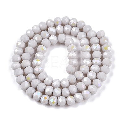 Electroplate Opaque Solid Color Glass Beads Strands LS-EGLA-A044-P6mm-L19-1