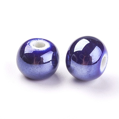 Glazed Porcelain Beads PORC-D001-10mm-14-1