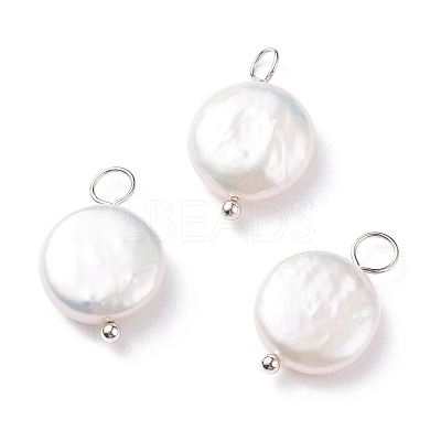 Natural Baroque Pearl Keshi Pearl Pendants PALLOY-JF01494-02-1