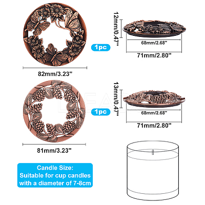 Zinc Alloy Candle Lids PALLOY-PH0013-63R-NF-1