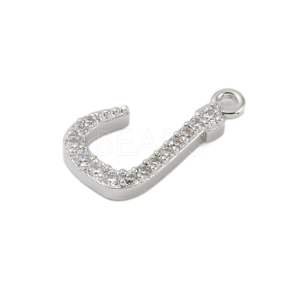 Rack Plating Brass Micro Pave Clear Cubic Zirconia Pendants KK-A224-03P-P-1