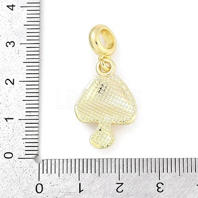 Brass Red Enamel Vegetable European Dangle Charms KK-Z090-06G-03-1