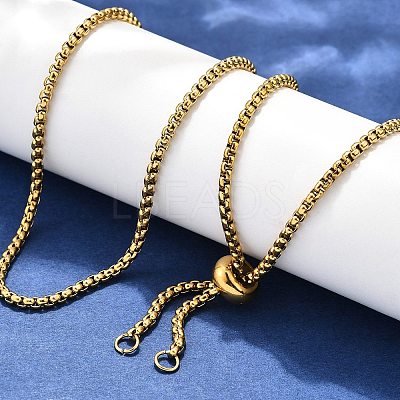 Ion Plating(IP) Adjustable 304 Stainless Steel Slider Necklaces NJEW-L156-002B-G-1