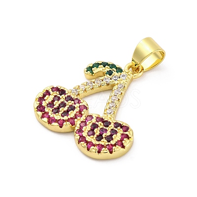 Brass Micro Pave Cubic Zirconia Pendants KK-U066-08G-1