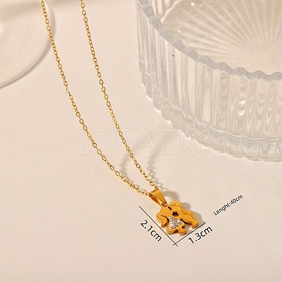 304 Stainless Steel Crystal Rhinestone Pendant Necklaces FS-WG5BCFA-02-1