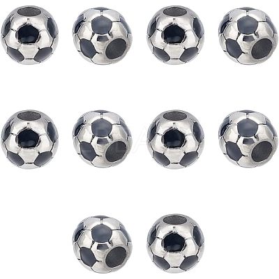 10Pcs 304 Stainless Steel Enamel European Beads STAS-UN0040-13-1