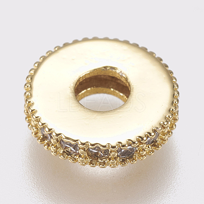 Brass Micro Pave Cubic Zirconia Bead Spacers LS-ZIRC-K074-11A-01G-1