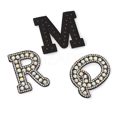 Alphabet Resin Rhinestone Patches DIY-TAC0005-45B-1