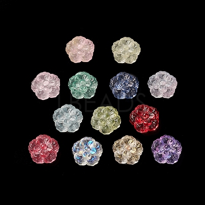 Spray Painted Transparent Glass Beads GLAA-D006-18-1