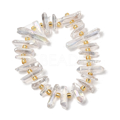 Electroplated Natural Quartz Crystal Beads Strands X-G-F800-F11-A-1